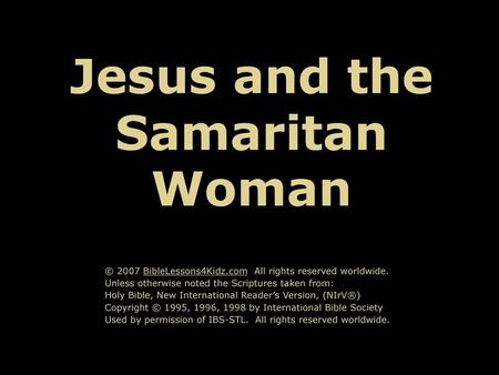 Jesus and the Samaritan Woman