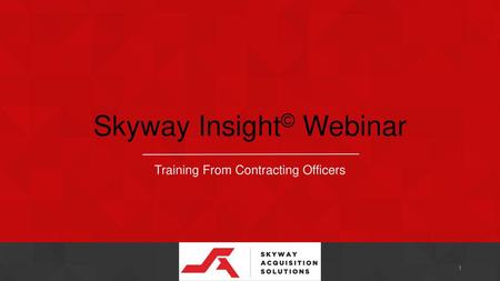 Skyway Insight© Webinar