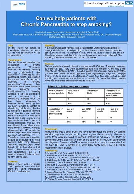 Can we help patients with Chronic Pancreatitis to stop smoking?