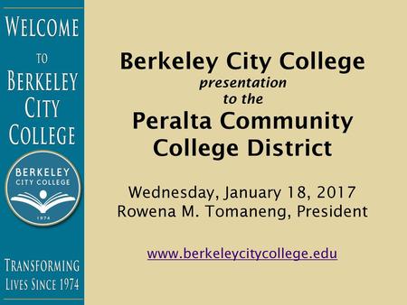 Berkeley City College presentation