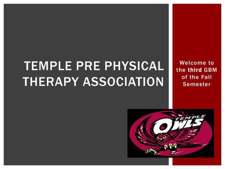 Temple pre physical therapy association