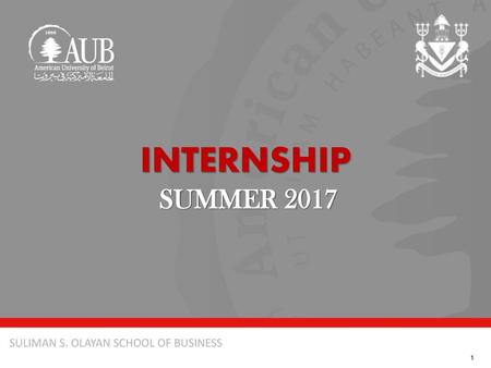 INTERNSHIP Summer 2017.