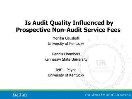 Is Audit Quality Influenced by Prospective Non-Audit Service Fees