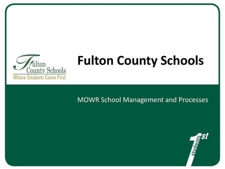 MOWR School Management and Processes