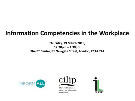 Information Competencies in the Workplace