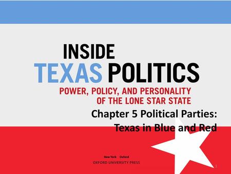 Chapter 5 Political Parties: Texas in Blue and Red