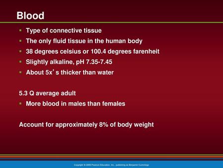 Blood Type of connective tissue