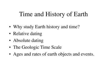 Time and History of Earth