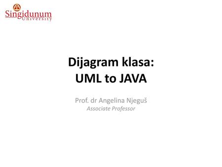 Dijagram klasa: UML to JAVA