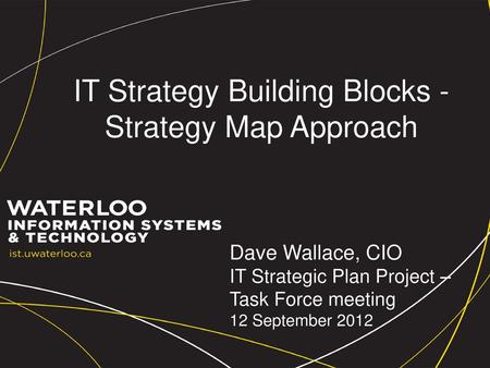 IT Strategy Building Blocks - Strategy Map Approach