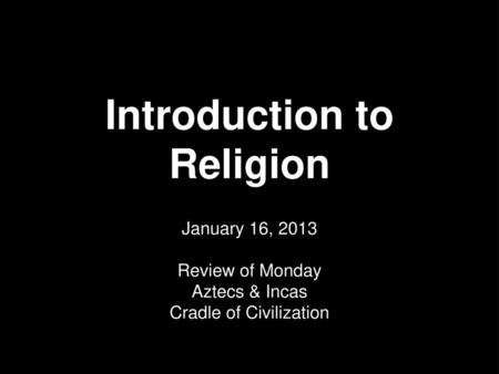 Introduction to Religion