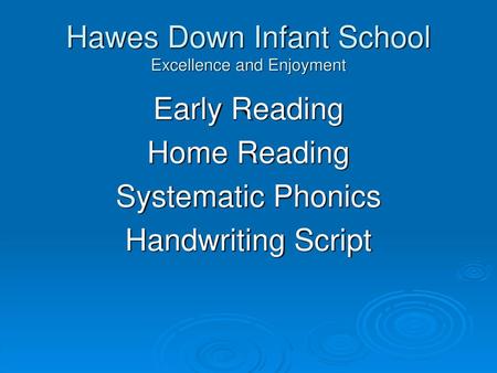 Hawes Down Infant School Excellence and Enjoyment