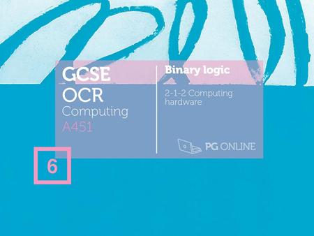 GCSE OCR Computing A451 Binary logic 2-1-2 Computing hardware 6.