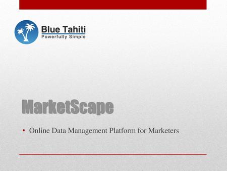 Online Data Management Platform for Marketers