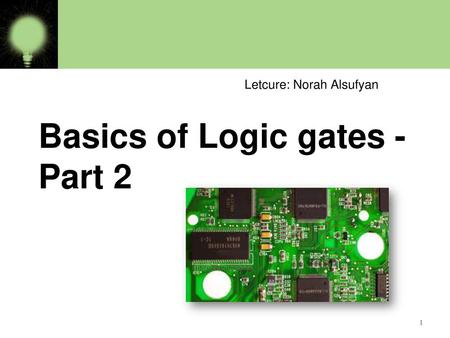 Basics of Logic gates - Part 2