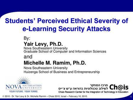 Students’ Perceived Ethical Severity of e-Learning Security Attacks