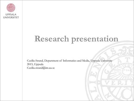 Research presentation