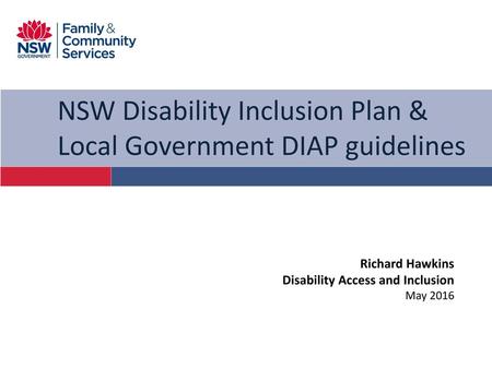 NSW Disability Inclusion Plan & Local Government DIAP guidelines