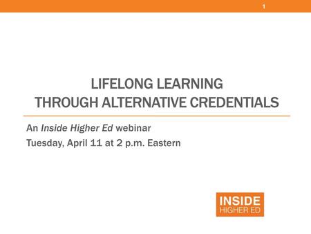 Lifelong learning Through Alternative Credentials