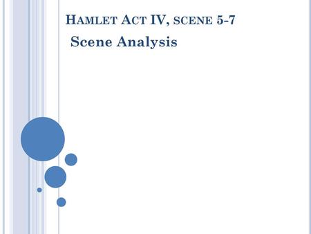 Hamlet Act IV, scene 5-7 Scene Analysis.