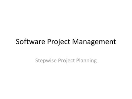 Software Project Management