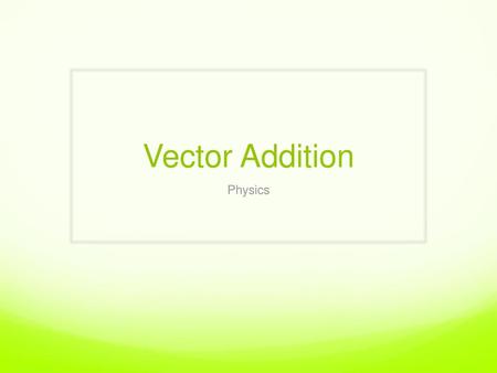 Vector Addition Physics.