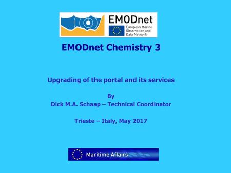 EMODnet Chemistry 3 Upgrading of the portal and its services By