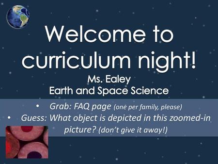 Welcome to curriculum night!