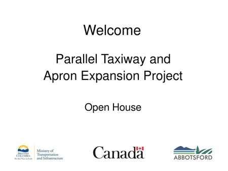 Parallel Taxiway and Apron Expansion Project Open House