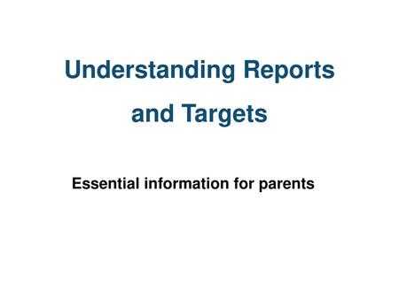 Understanding Reports