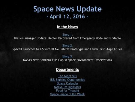 ISS Sighting Opportunities Space Calendar