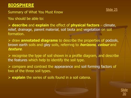 BIOSPHERE Summary of What You Must Know You should be able to: