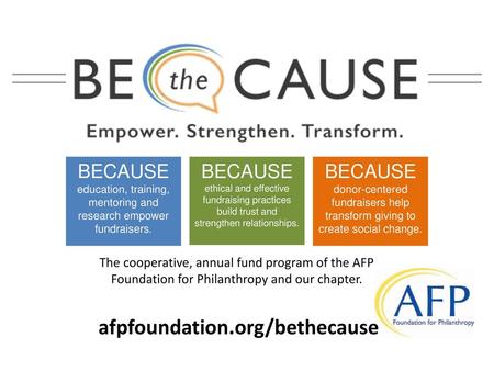 BECAUSE afpfoundation.org/bethecause