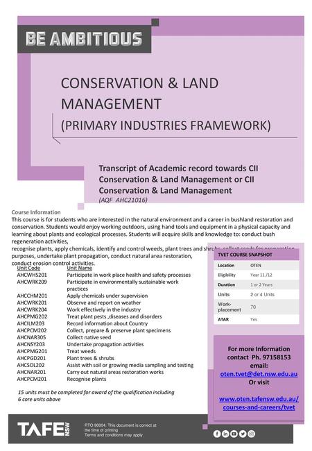 Conservation & Land Management