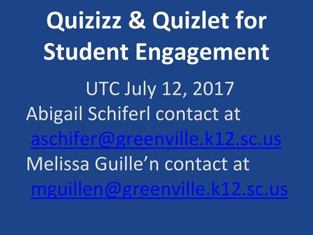 Quizizz & Quizlet for Student Engagement