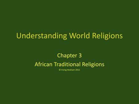 Understanding World Religions