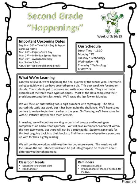 Second Grade “Hoppenings”