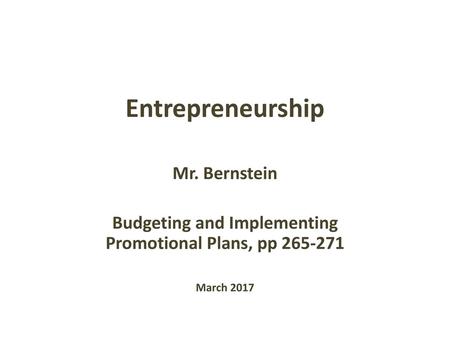 Budgeting and Implementing Promotional Plans, pp