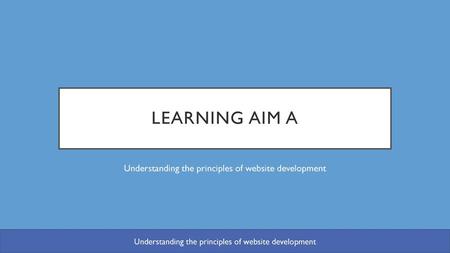 Understanding the principles of website development