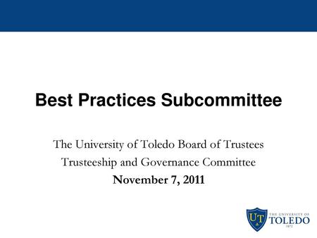 Best Practices Subcommittee