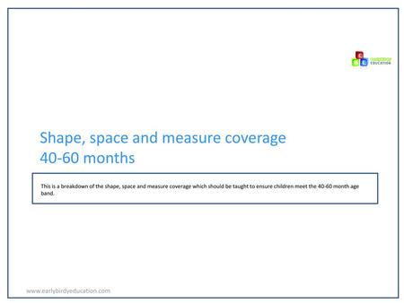 Shape, space and measure coverage months