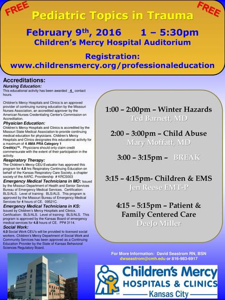 Pediatric Topics in Trauma