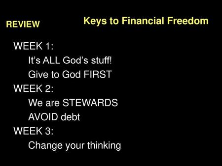 Keys to Financial Freedom