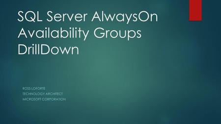 SQL Server AlwaysOn Availability Groups DrillDown