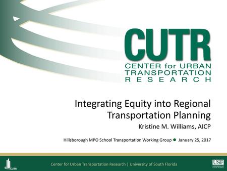 Integrating Equity into Regional Transportation Planning