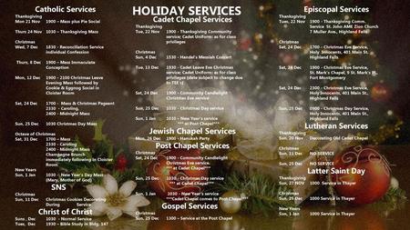 Jewish Chapel Services