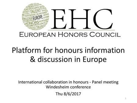 Platform for honours information & discussion in Europe