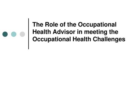 Occupational Health Services