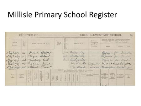 Millisle Primary School Register