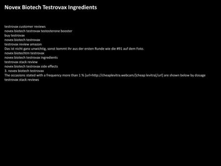 Novex Biotech Testrovax Ingredients